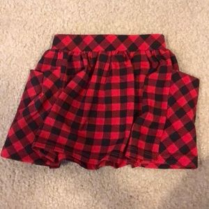 Remie Girl Buffalo Plaid Pocket Skirt